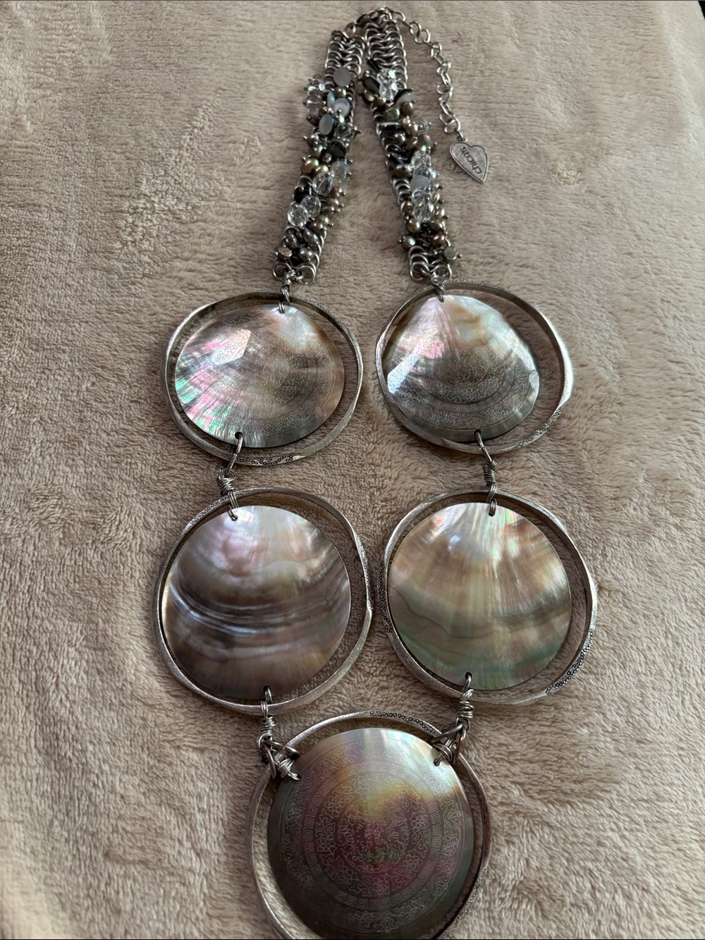 Chico's Originals Genuine Black Lip Shell Necklace